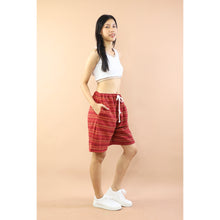 Load image into Gallery viewer, Wooven Women&#39;s Shorts drawstring Pants in Dark Red PP0139 040000 15