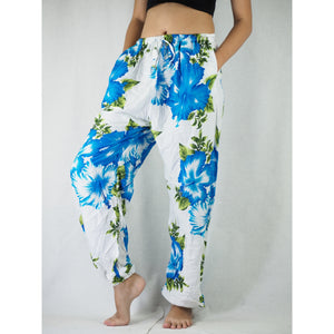 Color flower Unisex Drawstring Genie Pants in Blue PP0110 020019 04