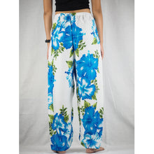 Load image into Gallery viewer, Color flower Unisex Drawstring Genie Pants in Blue PP0110 020019 04