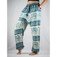 Load image into Gallery viewer, Cute elephant Unisex Drawstring Genie Pants in Blue PP0110 020027 02