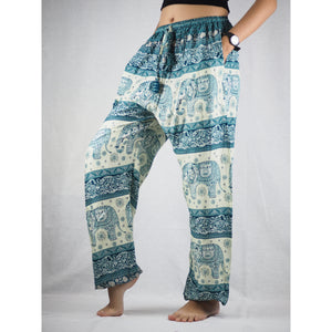 Cute elephant Unisex Drawstring Genie Pants in Blue PP0110 020027 02