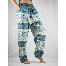 Load image into Gallery viewer, Cute elephant Unisex Drawstring Genie Pants in Blue PP0110 020027 02