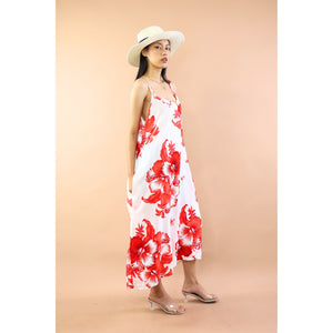 Wonderful Hibicus  Women's Dresses in Red DR0398 020363 05