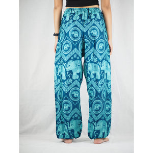 Elephant Circles Unisex Drawstring Genie Pants in Ocean Blue PP0110 020051 02