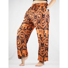 Load image into Gallery viewer, Elephant Circles Unisex Drawstring Genie Pants in Orange PP0110 020051 03