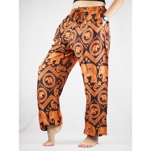 Elephant Circles Unisex Drawstring Genie Pants in Orange PP0110 020051 03