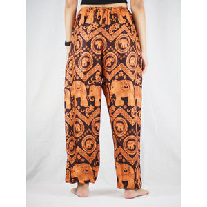 Elephant Circles Unisex Drawstring Genie Pants in Orange PP0110 020051 03