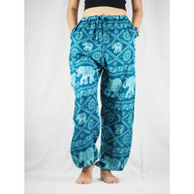 Load image into Gallery viewer, Elephant classic Unisex Drawstring Genie Pants in Ocean Blue PP0110 020029 06
