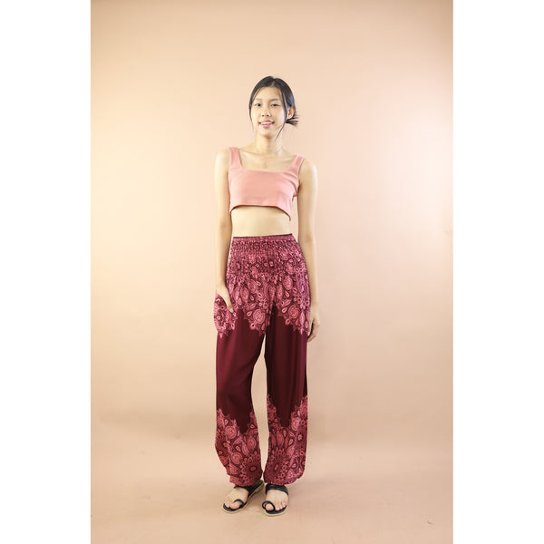 Deep Tone Andala Flower Women Harem Pants In Red PP0004 020376 03