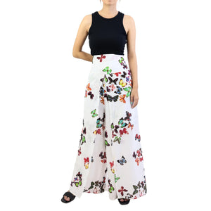Colorful Butterfly Bamboo Cotton Palazzo Pants in Red PP0076 010118 05