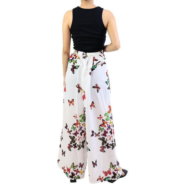 Colorful Butterfly Bamboo Cotton Palazzo Pants in Red PP0076 010118 05