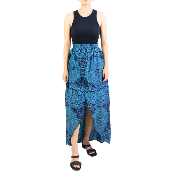 Monotone Mandala Women's Skirt in Ocean Blue SK0029 020031 06