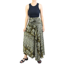 Load image into Gallery viewer, Rupestree Elephant Women&#39;s Bohemian Skirt in Green SK0033 020123 03