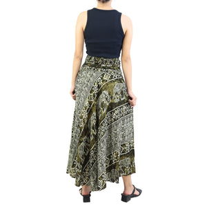 Rupestree Elephant Women's Bohemian Skirt in Green SK0033 020123 03