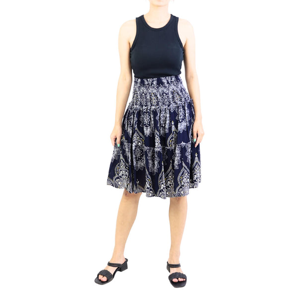 Mandala Women's Skirt in Navy Blue SK0090 020319 02