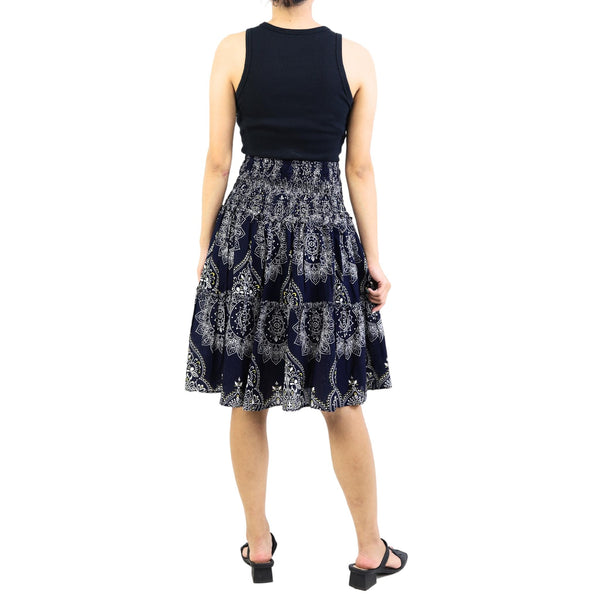 Mandala Women's Skirt in Navy Blue SK0090 020319 02