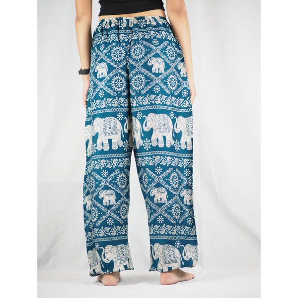 Imperial Elephant Unisex Drawstring Genie Pants in Green PP0110 020005 02