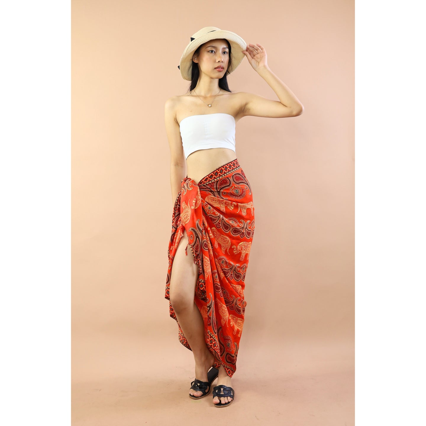 Cartoon Elephant Sarong in Orange JK0038 020052 02