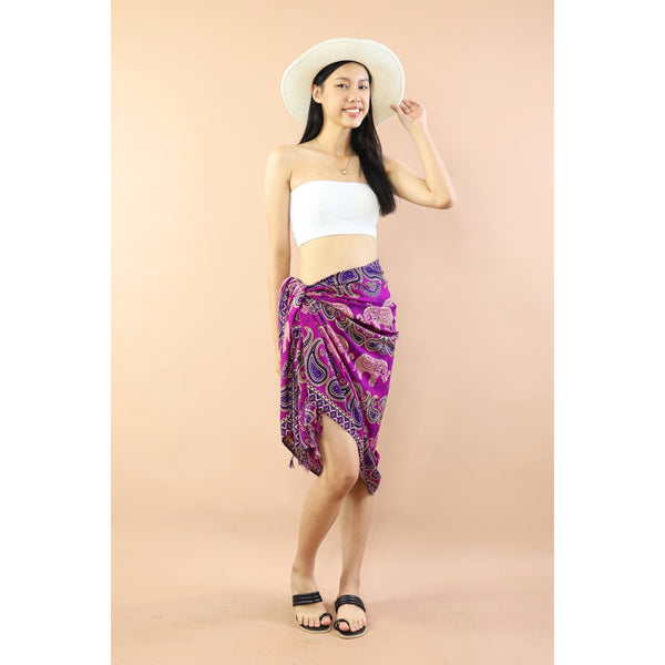 Cartoon Elephant Sarong inPurple JK0038 020052 03