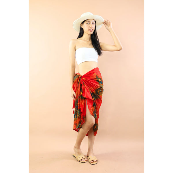 Vivid Peacock Feather Sarong in Orange JK0038 020380 01