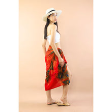 Load image into Gallery viewer, Vivid Peacock Feather Sarong in Orange JK0038 020380 01