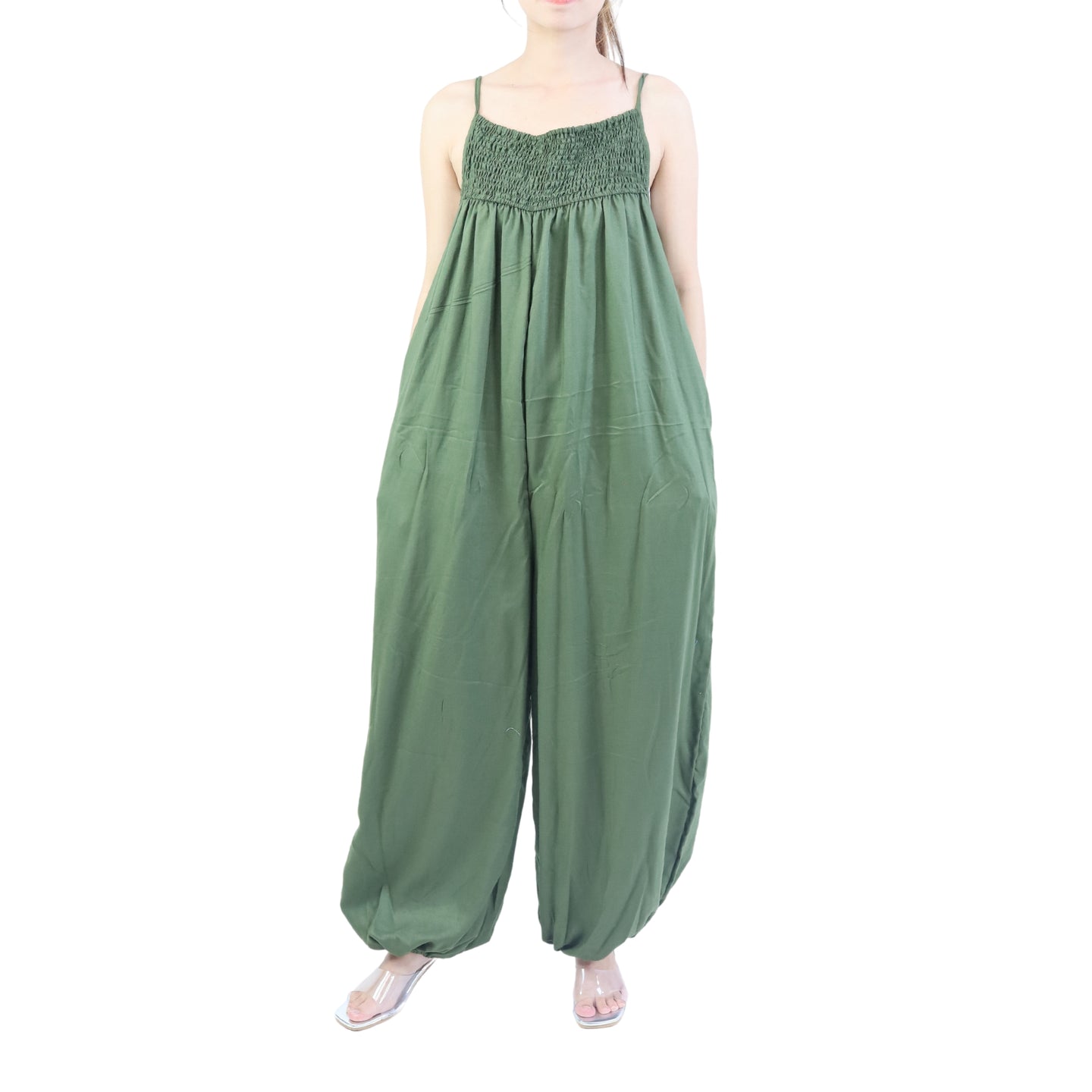 Solid Color Women's Jumpsuit in Olive JP0091 020000 13
