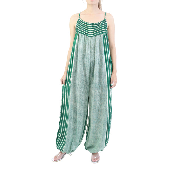 Zebra Stripe Women's Jumpsuit in Green JP0091 020041 06