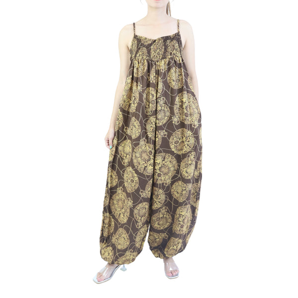 Floral Classic Women's Jumpsuit in Brown JP0091 020098 01