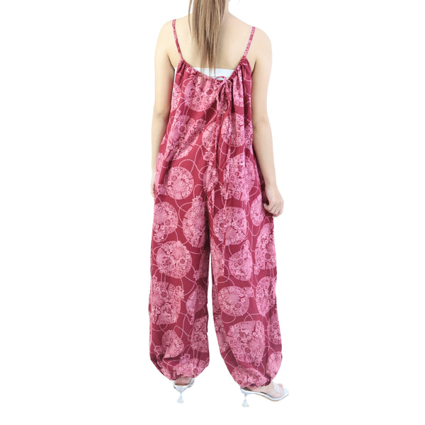 Floral Classic Women's Jumpsuit in Burgundy JP0091 020098 09