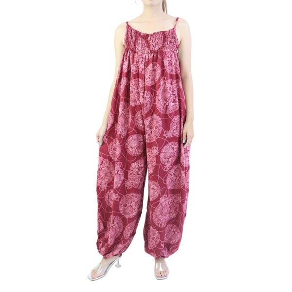 Floral Classic Women's Jumpsuit in Burgundy JP0091 020098 09