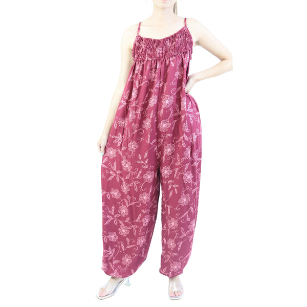 Flower Women's Jumpsuit in Burgund JP0091 020205 01