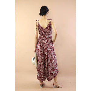 Elephants Jumpsuit with Belt in Red JP0097 0200004 03