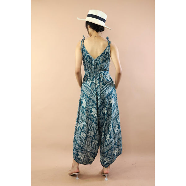 Elephants Jumpsuit with Belt in Green JP0097-020004-05
