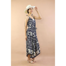 Load image into Gallery viewer, Elephants Jumpsuit with Belt in Navy JP0097 020005 01