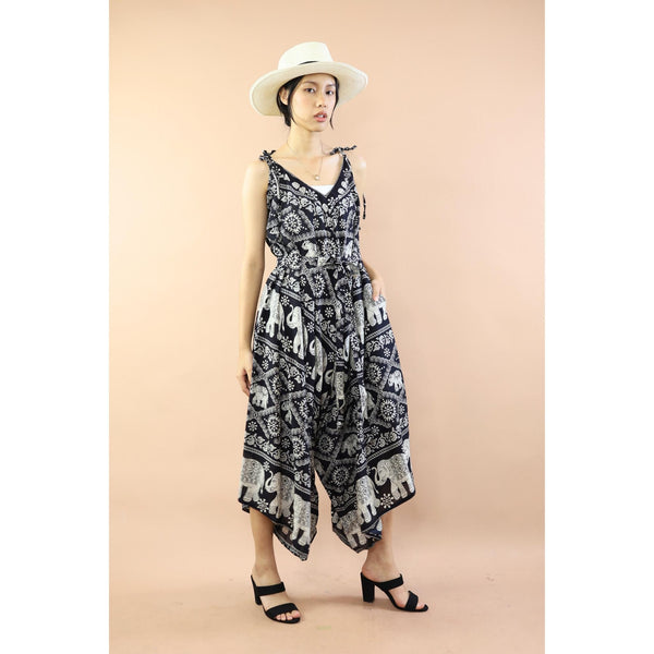 Elephants Jumpsuit with Belt in Black JP0097 020005 05
