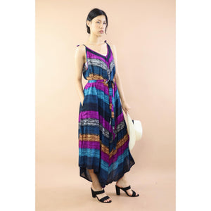 Funny Stripe Jumpsuit with Belt in Purple JP0097-020021-03