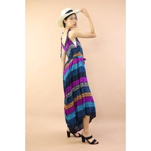 Funny Stripe Jumpsuit with Belt in Purple JP0097-020021-03