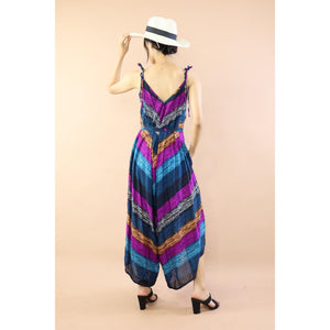 Funny Stripe Jumpsuit with Belt in Purple JP0097-020021-03