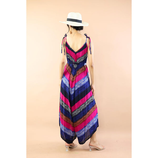 Funny Stripe Jumpsuit with Belt in Ocean Blue JP0097-020021-02