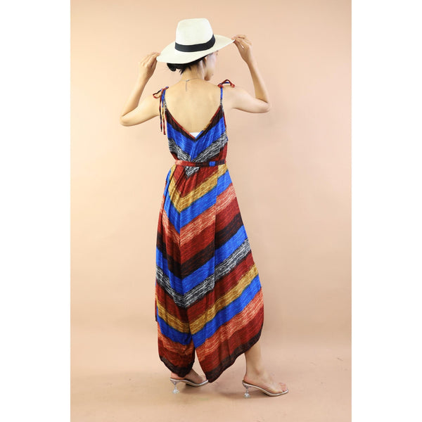 Funny Stripe Jumpsuit with Belt in Brown JP0097-020021-05
