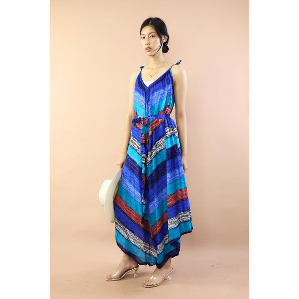 Funny Stripe Jumpsuit with Belt in Blue JP0097-020021-06
