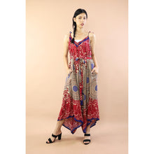 Load image into Gallery viewer, Vivid 2tone Mandala Womens Jumpsuit with Belt in Red JP0097-020032-02