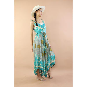 Vivid 2tone Mandala Womens Jumpsuit with Belt in Ocean Green JP0097-020032-06