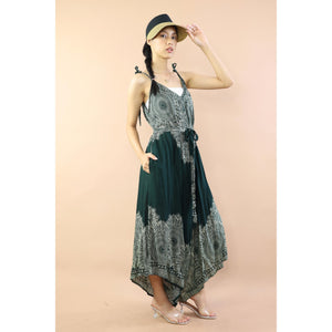 Floral mandala Women's Jumpsuit with Belt in OliveJP0097 020036 06