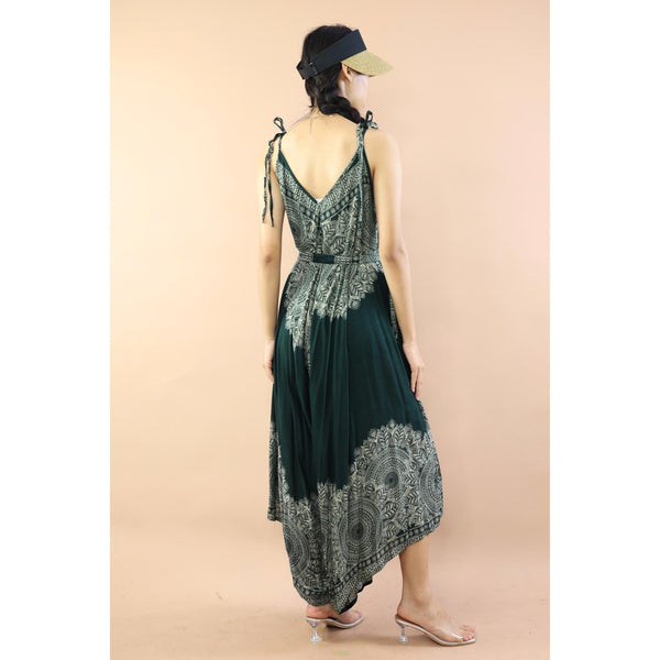 Floral mandala Women's Jumpsuit with Belt in OliveJP0097 020036 06