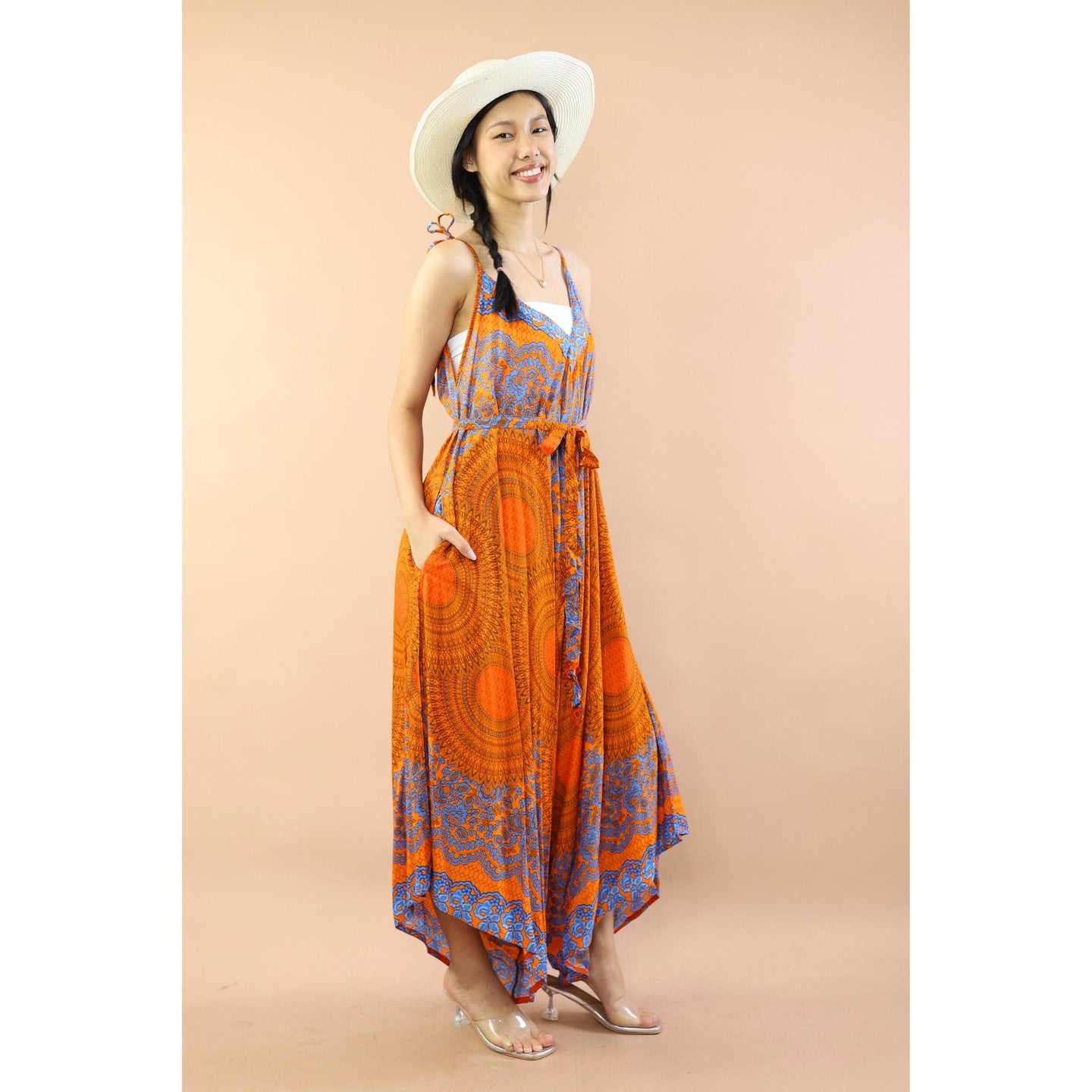 Vivid Madala 68 Womens Jumpsuit with Belt in Orange JP0097-020068-08