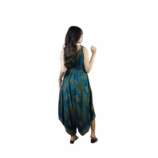 Peacock Eyes Jumpsuit with Belt in Ocean Blue JP0097 020003 02