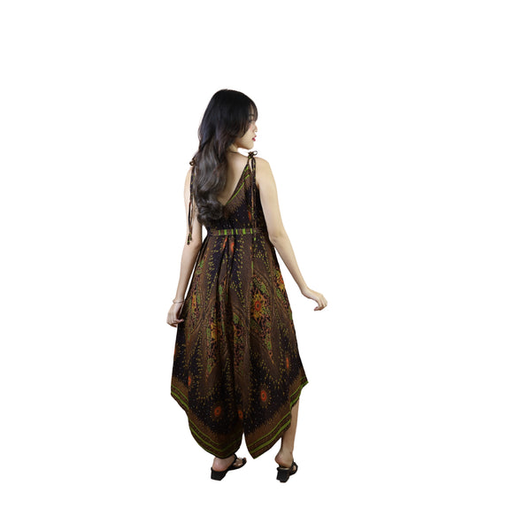 Peacock Eyes Jumpsuit with Belt in Brown JP0097 020003 03