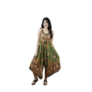 Mandala elephant 71 Women's Jumpsuit with Belt in Olive JP0097 020071 02