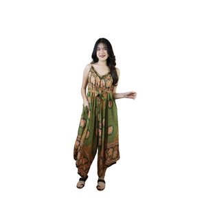 Mandala elephant 71 Women's Jumpsuit with Belt in Olive JP0097 020071 02